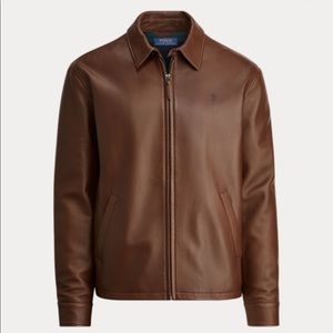 NEW: Polo Brown Genuine Leather Jacket (mens)